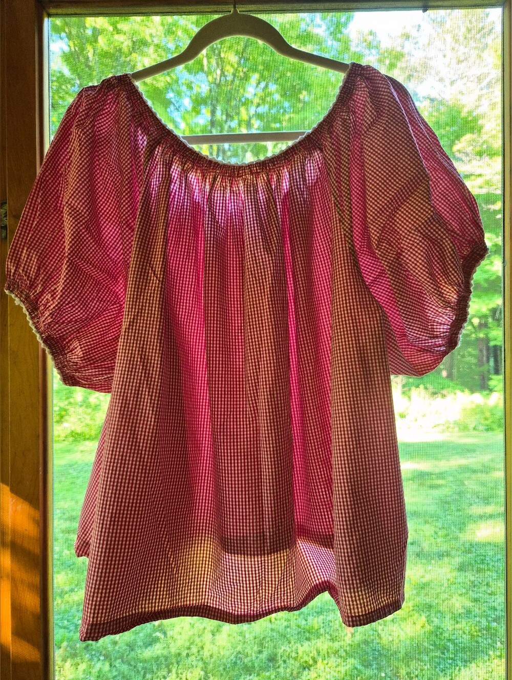 Doen June Top in Red Gingham Cotton XXL  (Retail $188) - Picture 3 of 7